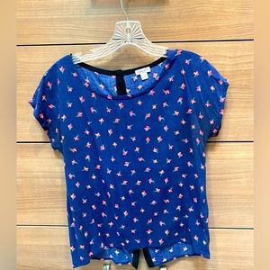 Splendid Top With Flowers in Navy, Size Small
